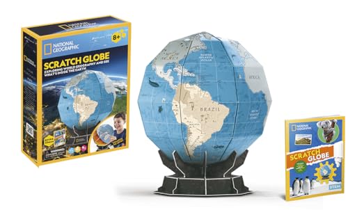 EXPLORA - Erdglobus - 3D-Puzzles - 540220 - 32 Teile - Level 4 - Ohne Kleber oder Schere - Konstruktionsspiel - Modell - National Geographic Lizenz - Bildungs - Geschenk - Ab 8 Jahren von EXPLORA