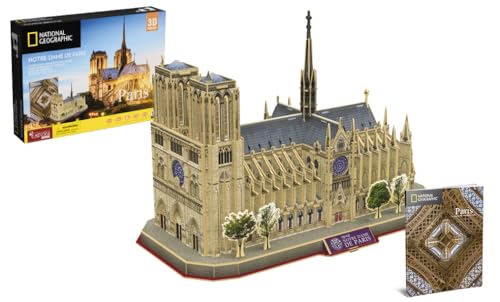 EXPLORA - Notre Dame De Paris - 3D-Puzzles - 540202 - 128 Teile - Historisches Denkmal - Level 5 - Ohne Kleber oder Schere - Paris - Bau - National Geographic Lizenz - Ab 8 Jahren von EXPLORA