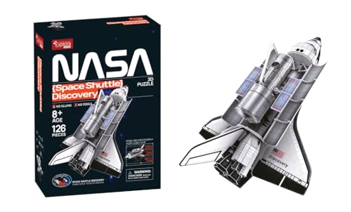 EXPLORA - Space Shuttle Discovery - 3D-Puzzles - 540101 - 126 Teile - Level 5 - Ohne Kleber oder Schere - Bildung - Konstruktionsspiel - Kinder Geschenk - Modell - Ab 8 Jahren von EXPLORA
