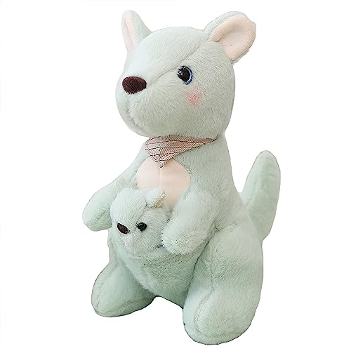 EXQUILEG Känguru Plüschtier, Känguru Kuscheltier Tier Kissen Geschenk Für Kinder/Erwachsene(Mutter und Sohn Känguru) (Grün,35CM) von EXQUILEG