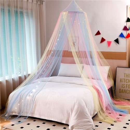 EXQUILEG Moskitonetz Bett für Einzelbett und Kinderbett -Insektensicher, Keine Hautreizung, Geeignet für Indoor Outdoor Reise travel, Einfache Anbringung - Farbig von EXQUILEG