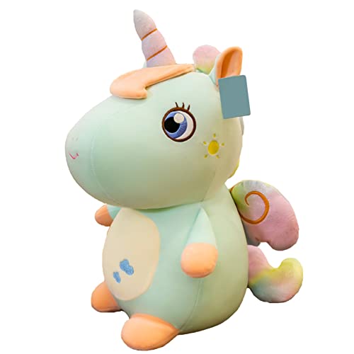 EXQULEG Einhorn Plüschtier, Einhorn Kuscheltier Stofftier Kissen, Plüsch Einhorn Plüschpferd Geschenk für Kinder Mädchen (grün,25cm) von EXQULEG