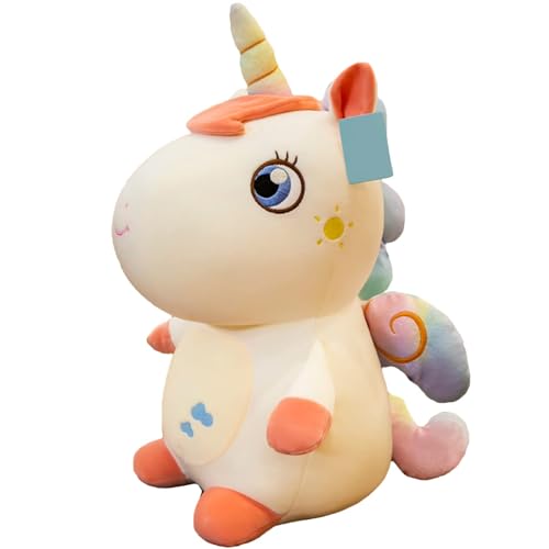 EXQULEG Einhorn Plüschtier, Einhorn Kuscheltier Stofftier Kissen, Plüsch Einhorn Plüschpferd Geschenk für Kinder Mädchen (Weiß,40cm) von EXQULEG