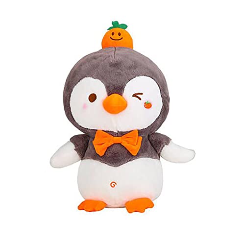 EXQULEG Kuscheltier Pinguin, Pinguin Stofftier Plüschtier, Cartoon Niedliche Pinguin Kuscheltier Puppe Weiche Kuscheltiere Spielzeug Tier Kissen Geschenk für Jungen Mädchen (Grau,21cm) von EXQULEG