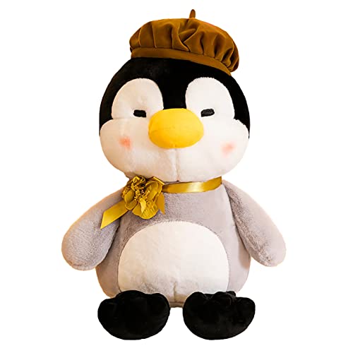 EXQULEG Kuscheltier Pinguin, Pinguin Stofftier Plüschtier, Cartoon Pinguin mit Hut Kuscheltier Plüsch Spielzeug, Geschenk für Jungen Mädchen (Gelb,30cm) von EXQULEG