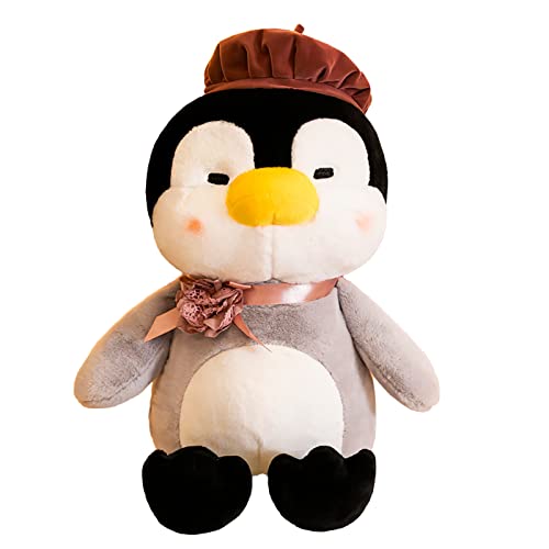 EXQULEG Kuscheltier Pinguin, Pinguin Stofftier Plüschtier, Cartoon Pinguin mit Hut Kuscheltier Plüsch Spielzeug, Geschenk für Jungen Mädchen (Rosa,30cm) von EXQULEG