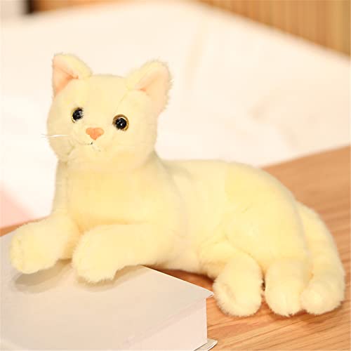 EXQULEG Kuscheltiere Plüschtier Katze, 30cm Stofftier Katzen, Weiches Plüsch Kätzchen Plüschtiere Geschenk für Kinder, Frauen (Gelb) von EXQULEG