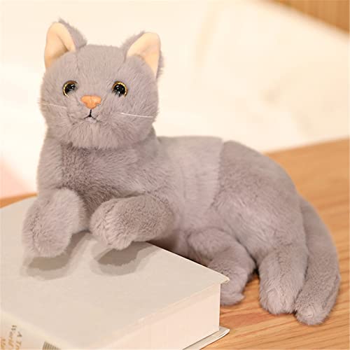 EXQULEG Kuscheltiere Plüschtier Katze, 30cm Stofftier Katzen, Weiches Plüsch Kätzchen Plüschtiere Geschenk für Kinder, Frauen (Grau) von EXQULEG