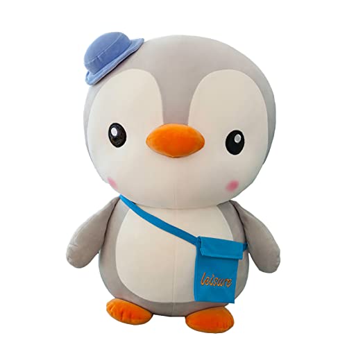 EXQULEG Pinguin Plüschtier, Pinguin Kuscheltier, Süßes Pinguin Stofftier Plüsch Spielzeug Pinguinpuppe Stofftier Kissen Geschenk für Kinder Mädchen Junge (Grau,40cm) von EXQULEG