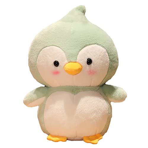 EXQULEG Pinguin Plüschtier, Pinguin Stofftier Kuscheltier, Süßes Pinguin Plüsch Spielzeug Pinguinpuppe Kissen Geschenk für Kinder Mädchen Junge (Grün,25cm) von EXQULEG