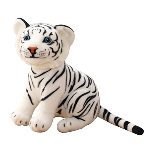 EXQULEG Plüschtier Tiger, Kuscheltier Tiger Plüschtier Stofftier, Tier Plüsch Puppe Plüschspielzeug Geschenk für Kinder Baby Jungen Mädchen (Weiß,27cm) von EXQULEG