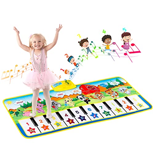 EXTSUD Klaviermatte,Musikmatte Kinder Geschenk für Jungen Mädchen Kleinkinder,Baby Spielzeug ab 1 Jahr Kindergeburtstag Geschenk,Klaviertastatur,Keyboard Tanzmatten,Kinderspielzeug ab 1 2 3 Jahre von EXTSUD