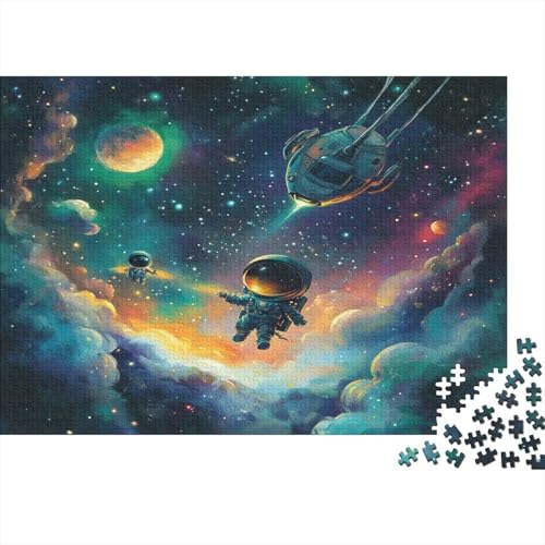 Astronaut Holzpuzzles 300 Teile Holzspielzeug Lernspielzeug für Kinder Geschicklichkeitsspiel Für Erwachsene Und Kinder Ab 10 Jahren 300pcs (40x28cm) von EYABZKLDZ