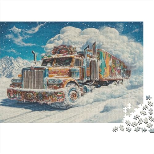 Big Truck Holzpuzzles 300 Teile Holzspielzeug Lebendige Farben Realistische Modellierung Puzzle-Spiel Unique Gift Home Decor 300pcs (40x28cm) von EYABZKLDZ