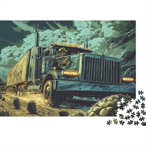 Big Truck Puzzle 300 Teile Holzspielzeug Lebendige Farben Realistische Modellierung Geschicklichkeitsspiel Für Erwachsenenpuzzle Ab 14 Jahren 300pcs (40x28cm) von EYABZKLDZ