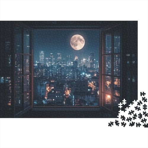 City Night View Holzpuzzles 1000 Teile Holzspielzeug Brillante Beleuchtung Strahlen Brillantes Licht Herrlich Puzzle-Spiel Unique Gift Home Decor 1000pcs (75x50cm) von EYABZKLDZ