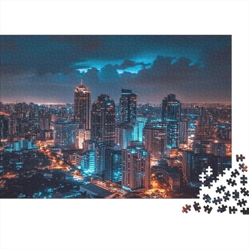 City Night View Puzzle 300 Teile Holzspielzeug Brillante Beleuchtung Strahlen Brillantes Licht Herrlich Erwachsenenpuzzle Geschicklichkeitsspiel Für Erwachsene Und Kinder Ab 10 Jahren 300pcs (40x28cm) von EYABZKLDZ