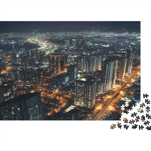 City Night View Wooden Puzzle 300 Teile Holzspielzeug Brillante Beleuchtung Strahlen Brillantes Licht Herrlich Geschicklichkeitsspiel Für Erwachsene Und Kinder Ab 10 Jahren 300pcs (40x28cm) von EYABZKLDZ