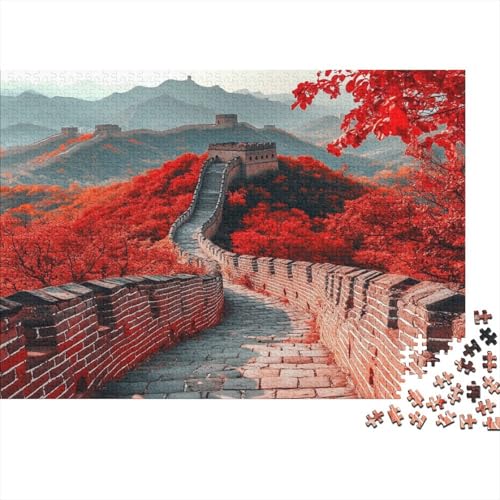 Die Große Mauer Holzpuzzles 300 Teile Holzspielzeug Scenery of Die Große Mauer of China Erwachsenenpuzzle Geschicklichkeitsspiel Für Erwachsene Und Kinder Ab 14 Jahren 300pcs (40x28cm) von EYABZKLDZ