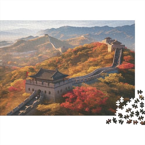 Die Große Mauer Puzzle 1000 Teile Holzspielzeug Scenery of Die Große Mauer of China Erwachsenenpuzzle Geschicklichkeitsspiel Für Erwachsene Und Kinder Ab 10 Jahren 1000pcs (75x50cm) von EYABZKLDZ