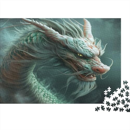 Drache Puzzle 300 Teile Holzspielzeug Antik und geheimnisvoll mächtig und majestätisch Puzzle-Spiel Für Erwachsene Und Kinder Ab 10 Jahren 300pcs (40x28cm) von EYABZKLDZ