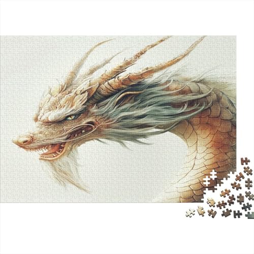 Drache1 Wooden Puzzle 1000 Teile Holzspielzeug Antik und geheimnisvoll mächtig und majestätisch Geschicklichkeitsspiel Für Erwachsenenpuzzle Ab 14 Jahren 1000pcs (75x50cm) von EYABZKLDZ