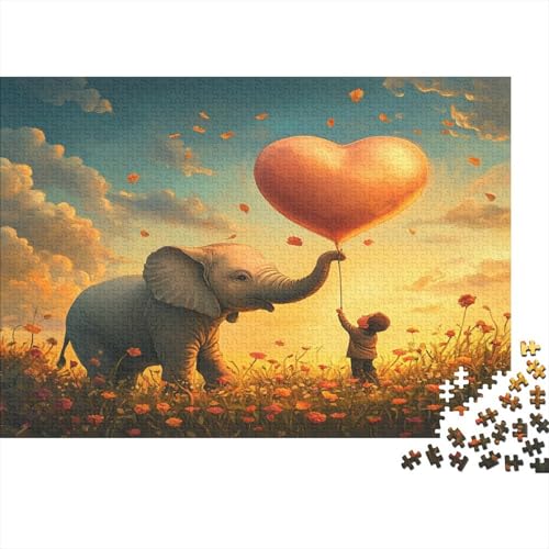 Elefant Holzpuzzles 300 Teile Holzspielzeug Groß und sanft Geschicklichkeitsspiel Für Erwachsene Und Kinder Ab 10 Jahren 300pcs (40x28cm) von EYABZKLDZ