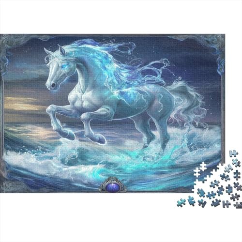 Feines Pferd Holzpuzzles 500 Teile Holzspielzeug Groß und aufrecht exquisit und zart Erwachsenenpuzzle Unique Gift Home Decor 500pcs (52x38cm) von EYABZKLDZ