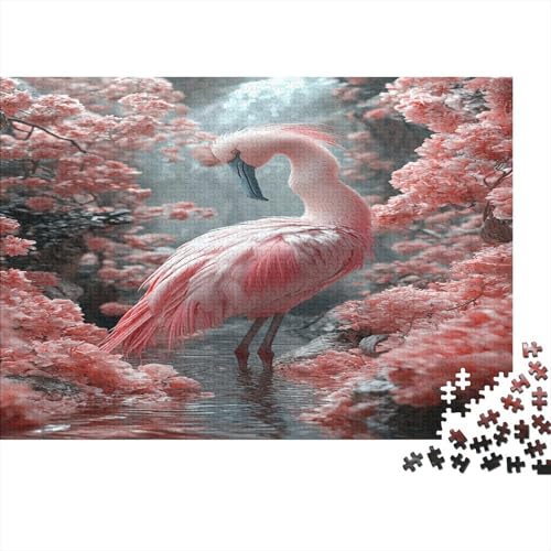 Flamingo Holzpuzzles 1000 Teile Holzspielzeug Bunte Flamingos Erwachsenenpuzzle Unique Gift Home Decor 1000pcs (75x50cm) von EYABZKLDZ