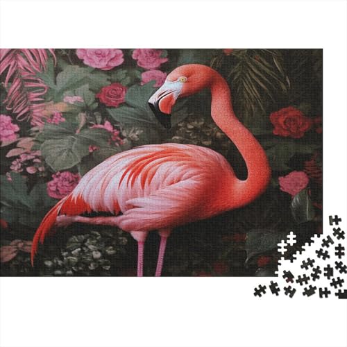 Flamingo Holzpuzzles 300 Teile Holzspielzeug Bunte Flamingos Erwachsenenpuzzle Geschicklichkeitsspiel Für Erwachsene Und Kinder Ab 14 Jahren 300pcs (40x28cm) von EYABZKLDZ