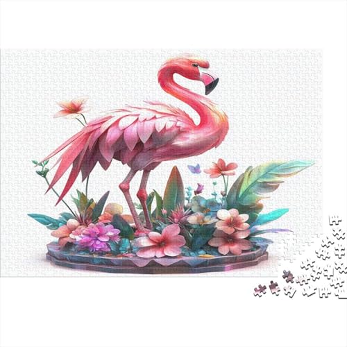 Flamingo Holzpuzzles 300 Teile Holzspielzeug Bunte Flamingos Geschicklichkeitsspiel Für Erwachsene Und Kinder Ab 10 Jahren 300pcs (40x28cm) von EYABZKLDZ