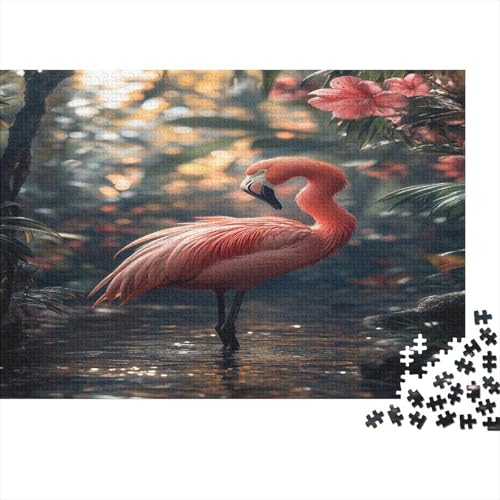 Flamingo Holzpuzzles 300 Teile Holzspielzeug Bunte Flamingos Geschicklichkeitsspiel Für Erwachsene Und Kinder Ab 14 Jahren 300pcs (40x28cm) von EYABZKLDZ