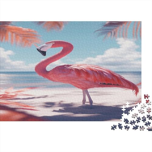 Flamingo Holzpuzzles 500 Teile Holzspielzeug Bunte Flamingos Erwachsenenpuzzle Geschicklichkeitsspiel Für Erwachsene Und Kinder Ab 14 Jahren 500pcs (52x38cm) von EYABZKLDZ