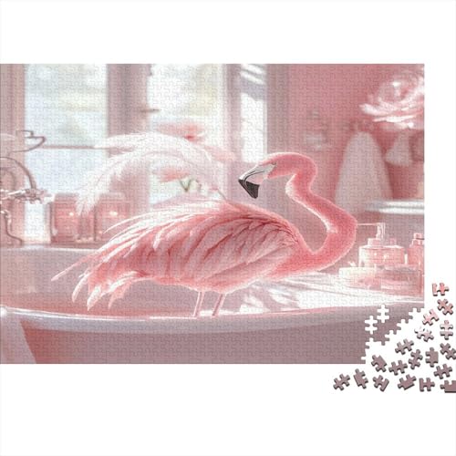 Flamingo Holzpuzzles 500 Teile Holzspielzeug Bunte Flamingos Erwachsenenpuzzle Geschicklichkeitsspiel Für Erwachsenenpuzzle Ab 14 Jahren 500pcs (52x38cm) von EYABZKLDZ