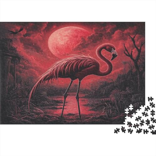 Flamingo Holzpuzzles 500 Teile Holzspielzeug Romantik und Wärme Puzzle-Spiel Für Erwachsene Und Kinder Ab 14 Jahren 500pcs (52x38cm) von EYABZKLDZ