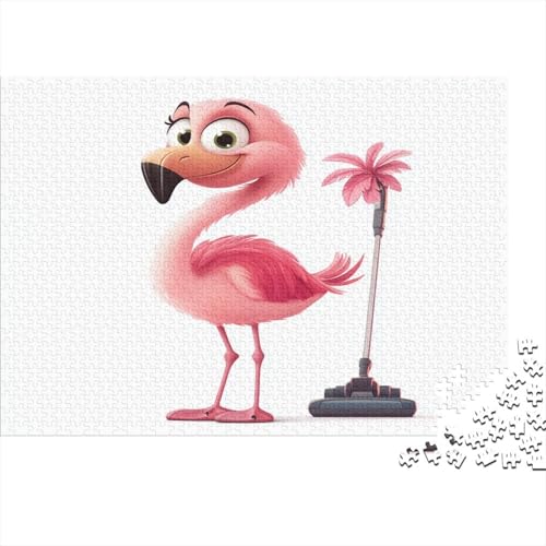 Flamingo Puzzle 300 Teile Holzspielzeug Bunte Flamingos Erwachsenenpuzzle Geschicklichkeitsspiel Für Erwachsenenpuzzle Ab 14 Jahren 300pcs (40x28cm) von EYABZKLDZ