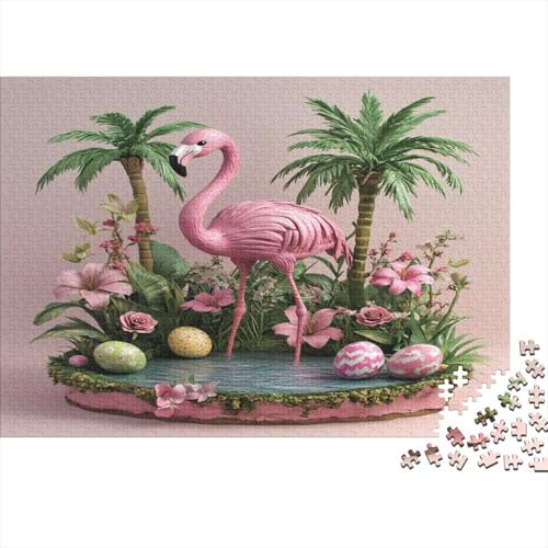 Flamingo Puzzle 300 Teile Holzspielzeug Bunte Flamingos Geschicklichkeitsspiel Für Die Ganze Familie Für Erwachsene Und Kinder Ab 10 Jahren 300pcs (40x28cm) von EYABZKLDZ