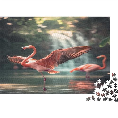 Flamingo Puzzle 300 Teile Holzspielzeug Bunte Flamingos Geschicklichkeitsspiel Für Erwachsene Und Kinder Ab 10 Jahren 300pcs (40x28cm) von EYABZKLDZ