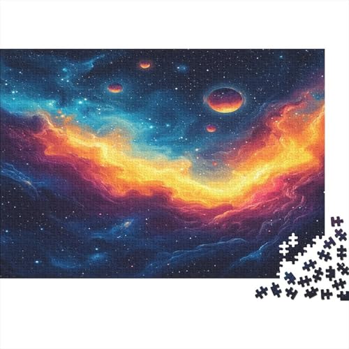 Kosmischer Sternenhimmel Holzpuzzles 300 Teile Holzspielzeug Brillante und prächtige geheimnisvolle Fantasie Geschicklichkeitsspiel Unique Gift Home Decor 300pcs (40x28cm) von EYABZKLDZ