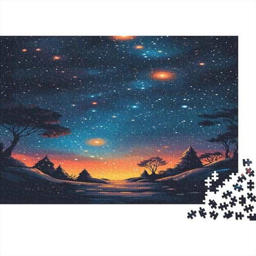 Kosmischer Sternenhimmel Wooden Puzzle 300 Teile Holzspielzeug Brillante und prächtige geheimnisvolle Fantasie Geschicklichkeitsspiel Für Erwachsenenpuzzle Ab 14 Jahren 300pcs (40x28cm) von EYABZKLDZ