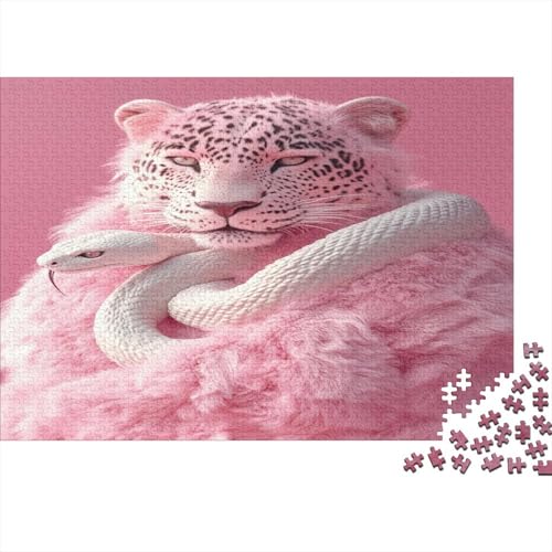 Leopard Holzpuzzles 1000 Teile Holzspielzeug Einzigartige Muster Geschicklichkeitsspiel Für Erwachsenenpuzzle Ab 14 Jahren 1000pcs (75x50cm) von EYABZKLDZ