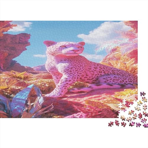 Leopard Holzpuzzles 300 Teile Holzspielzeug Einzigartige Muster Erwachsenenpuzzle Geschicklichkeitsspiel Für Erwachsene Und Kinder Ab 14 Jahren 300pcs (40x28cm) von EYABZKLDZ