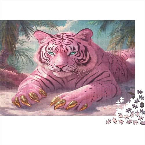 Leopard Holzpuzzles 300 Teile Holzspielzeug Einzigartige Muster Geschicklichkeitsspiel Für Erwachsenenpuzzle Ab 14 Jahren 300pcs (40x28cm) von EYABZKLDZ