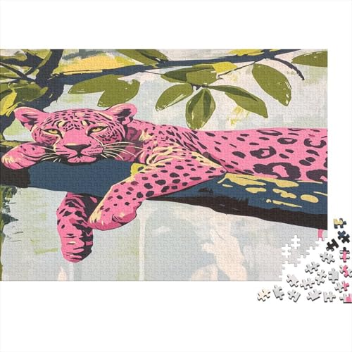 Leopard Holzpuzzles 500 Teile Holzspielzeug Einzigartige Muster Geschicklichkeitsspiel Für Erwachsene Und Kinder Ab 10 Jahren 500pcs (52x38cm) von EYABZKLDZ