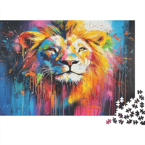 Löwe Holzpuzzles 1000 Teile Holzspielzeug Colorful Colorful Löwe Geschicklichkeitsspiel Für Die Ganze Familie Für Erwachsene Und Kinder Ab 14 Jahren 1000pcs (75x50cm) von EYABZKLDZ