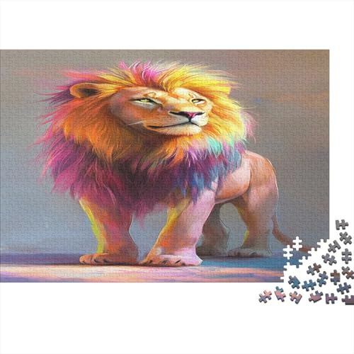 Löwe Holzpuzzles 1000 Teile Holzspielzeug Colorful Colorful Löwe Geschicklichkeitsspiel Unique Gift Home Decor 1000pcs (75x50cm) von EYABZKLDZ