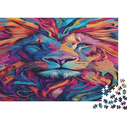 Löwe Holzpuzzles 300 Teile Holzspielzeug Colorful Colorful Löwe Geschicklichkeitsspiel Unique Gift Home Decor 300pcs (40x28cm) von EYABZKLDZ