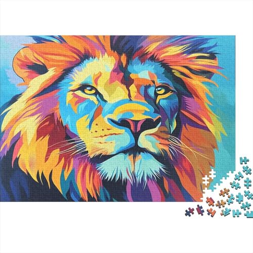 Löwe Puzzle 500 Teile Holzspielzeug Colorful Colorful Löwe Puzzle-Spiel Für Erwachsene Und Kinder Ab 14 Jahren 500pcs (52x38cm) von EYABZKLDZ