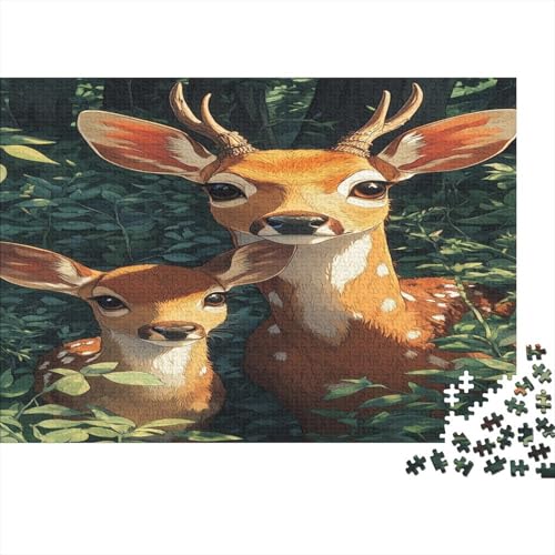 Milu Hirsch Holzpuzzles 300 Teile Holzspielzeug Elch-Puzzle Erwachsenenpuzzle Für Erwachsenenpuzzle Ab 14 Jahren 300pcs (40x28cm) von EYABZKLDZ