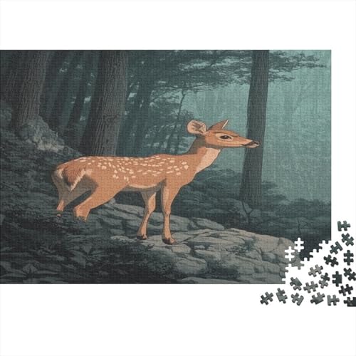 Milu Hirsch Wooden Puzzle 300 Teile Holzspielzeug Elch-Puzzle Geschicklichkeitsspiel Für Erwachsenenpuzzle Ab 14 Jahren 300pcs (40x28cm) von EYABZKLDZ